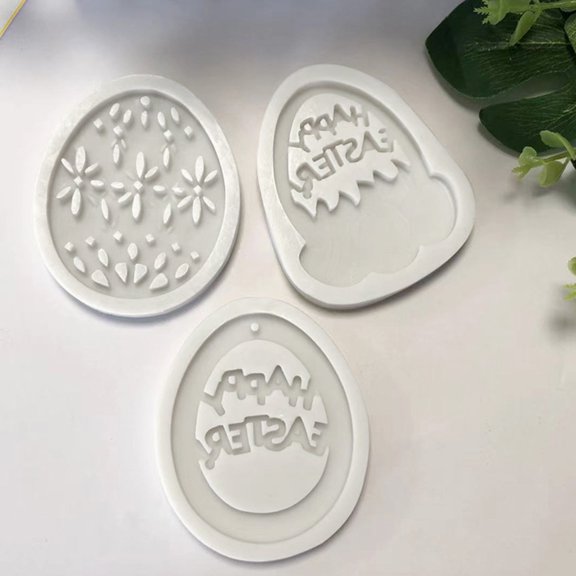 Opvise Adorable Easter Egg Shape Cake Mold Elastic Heat-resistant Silicone Chocolate Mold for Home 4