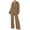 Khaki, variant on Brilliant 2 Piece Outfit for Women Womens Fall Clothing New Arrivals Women's Long-Sleeved Loose Pleated Wide-Leg Pants Two-Piece Casual Suit Brown L