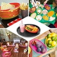 thumbnail image 5 of Efavormart 6 Pack | Colorful Oval Plastic Food Baskets With 50 Wax Paper Liners, Individual Deli Serving Tray Baskets, 5 of 10