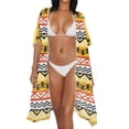 thumbnail image 3 of HELLHERO Polyester Long Kimono Swimsuit Cover Up for Summer Lightweight Free Size Bathing Suit Cover Up Geometric Stripes, 3 of 6