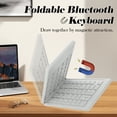 thumbnail image 6 of RONY Foldable Bluetooth Keyboard: Rechargeable Folding Wireless Keyboard Full Size Ultra Slim Folding Travel Keyboard for Android Windows System Laptop Tablet Smartphone, White, 6 of 12
