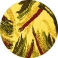 thumbnail image 1 of Ahgly Company Indoor Round Abstract Yellow Modern Area Rugs, 8' Round, 1 of 4