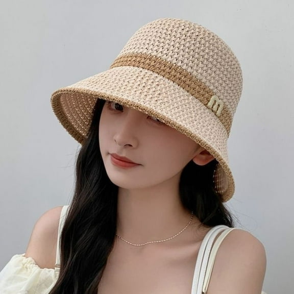 Wide Brim Anti-UV Cotton Linen Big Visors Breathable Fisherman Cap Fisherman's Hat Beach Cap Sun Hat Bucket Hat BEIGE