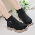 thumbnail image 6 of Generic Clearance Girls Scrub Boots Shoes Waterproof Leather Short Boots Non Slip Breathable Boots for Casual Soft Comfortable Christmas (10-10.5 Years,Black), 6 of 9