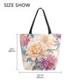 thumbnail image 5 of Large Canvas Bag 13.5x5.1x15 Inch Canvas Bag Shopping Canvas Bag Suitable For Outing Shopping Travel Out Of Large Capacity Storage Yellow Chrysanthemums, 5 of 9