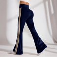 thumbnail image 4 of Resivox Women's High Waisted Flared Yoga Pants - Elastic Pilates-Friendly Leggings with Tummy Control & Leg-Lengthening Effect, Quick-Dry Fabric & Chic Solid Color for Workout & Date Nights Navy XL, 4 of 5