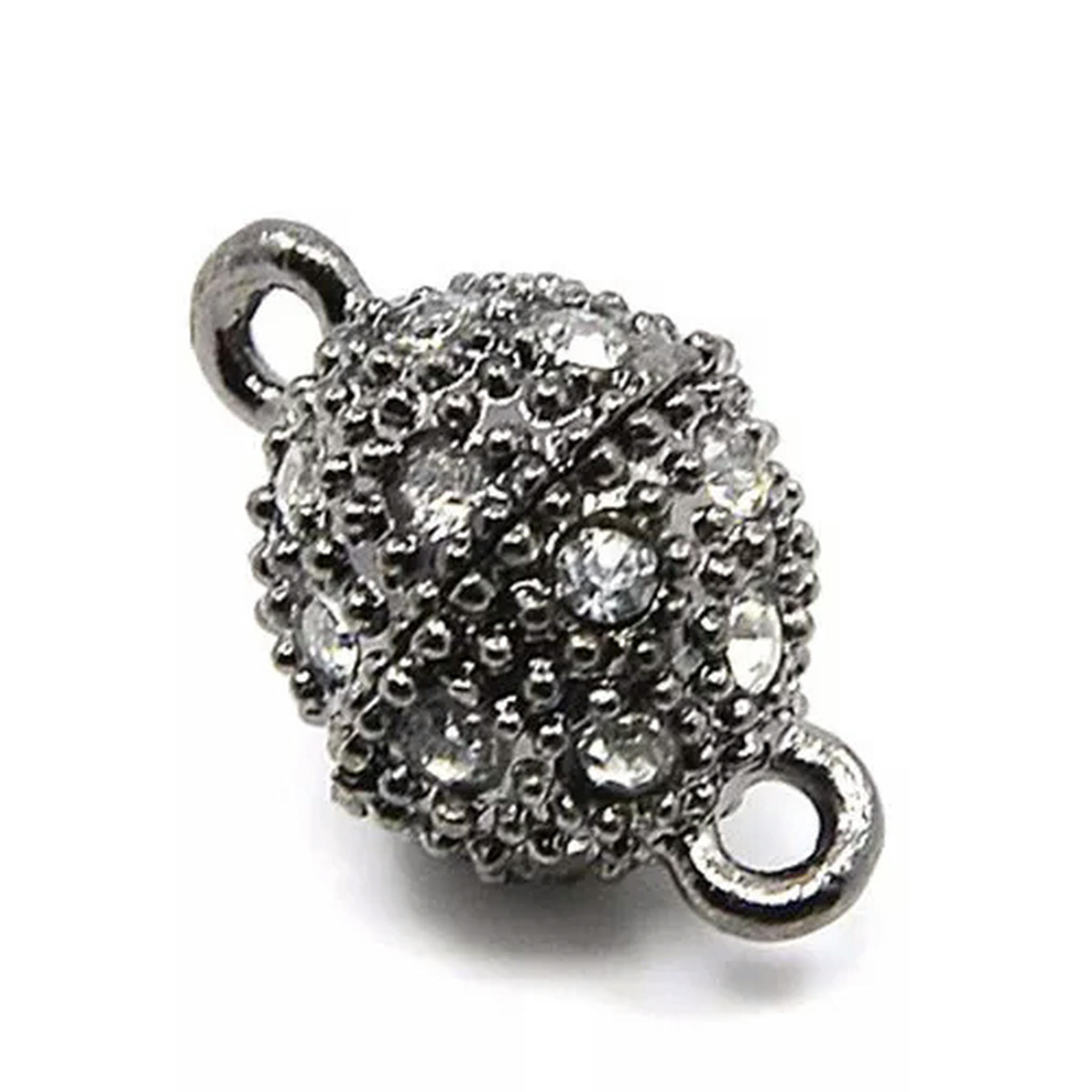 EOEMY 50 Set Oval Alloy Rhinestone Magnetic Clasps Magnet Converter Jewelry 16X10mm-Mixed Color