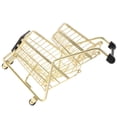 thumbnail image 1 of serony Mini Shopping Cart Storage Toy Desk Holder Storage Toy Double-Deck Gold, 1 of 9
