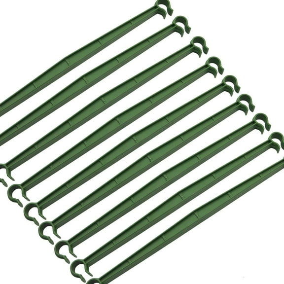 Torubia 24Pcs Stake Arms for Tomato Cage, 11.8Inches Expandable Trellis Connectors for Any 11mm Diameter Plant Stakes, 2 Buckle Adjustable for Climbing Plants, Vegetables, Flowers, Vine, Fruits,Green