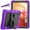 Purple+Black, variant on for Samsung Galaxy Tab A7 10.4" 2020 SM-T500 / SM-T505 Case with PET Screen Protector + Pencil Holder + Stand + Shoulder Strap | Heavy Duty Protection 3 Layer Silicone PC Case | Rosegold