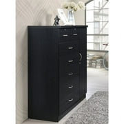 Hodedah 7 Drawer 1 Door Chest, Black