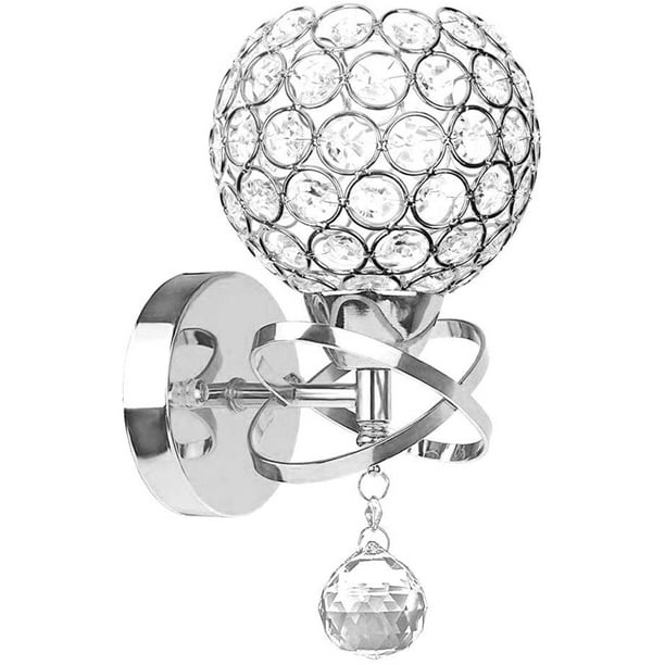 Modern Crystal Wall Light Pendent Lamp Chrome Finish Bedroom Sconce