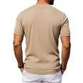 thumbnail image 5 of Lmueinov Men's Ribbed Henley Short Sleeve T Shirts, Casual Loose Fit Button Placket Solid Color Tops, Versatile Daily Wear Shirts S-3XL, 5 of 8