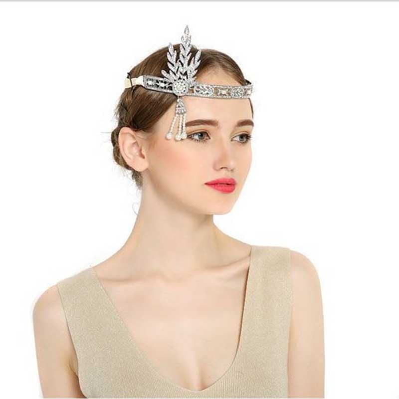The Great Gatsby Accessories Crystal Pearl Tassels Headbands Jewelry Wedding Bridal Hairbands Tiaras and - Walmart.com