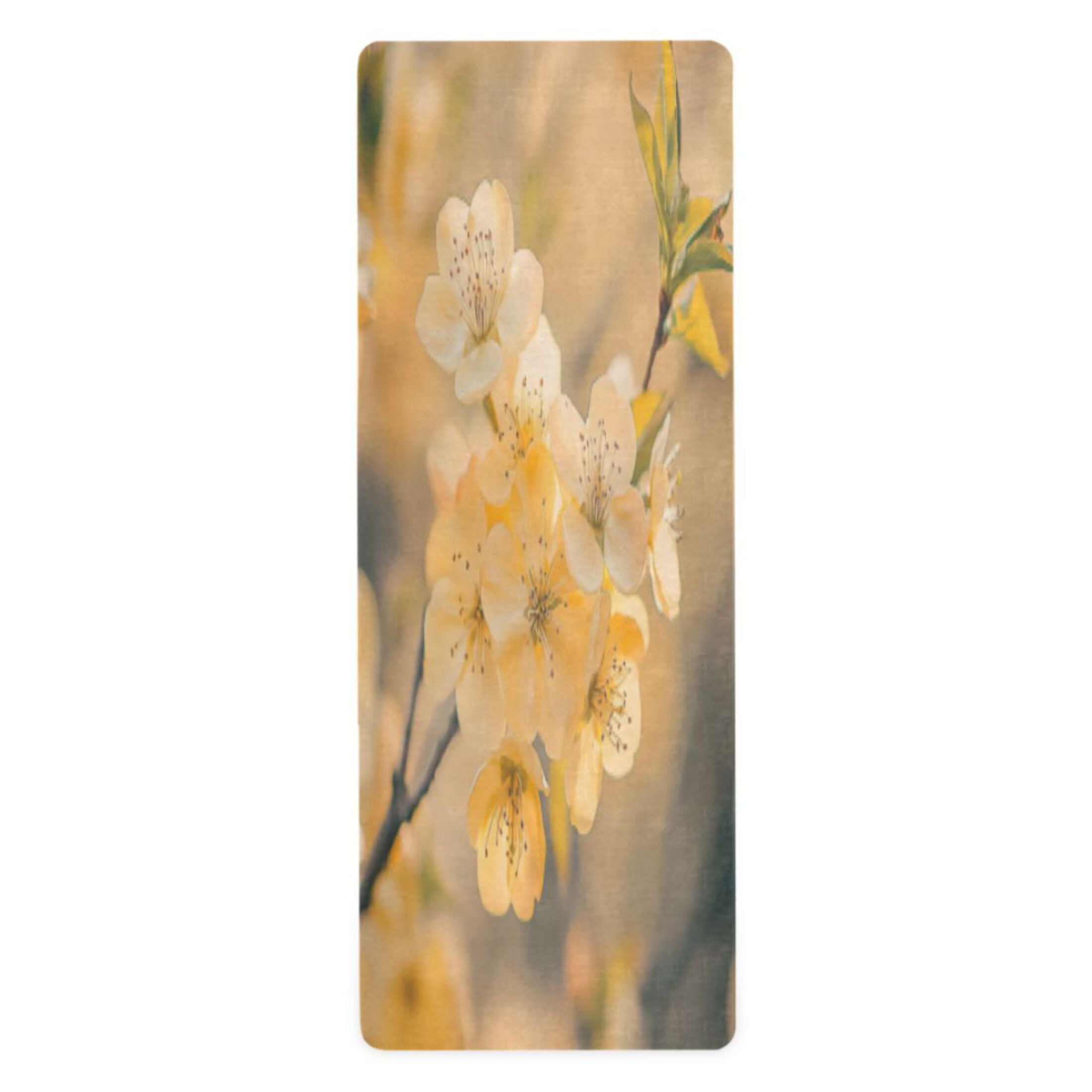 BZSMCE Yoga Mat Women Fitness Mat Spring Blossom Glow Pattern