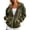 Army Green, variant on Women's Hooded Shirt Soft Warm Velvet Jacket with Side Pockets Long Sleeves Autumn and Winter Outerwear