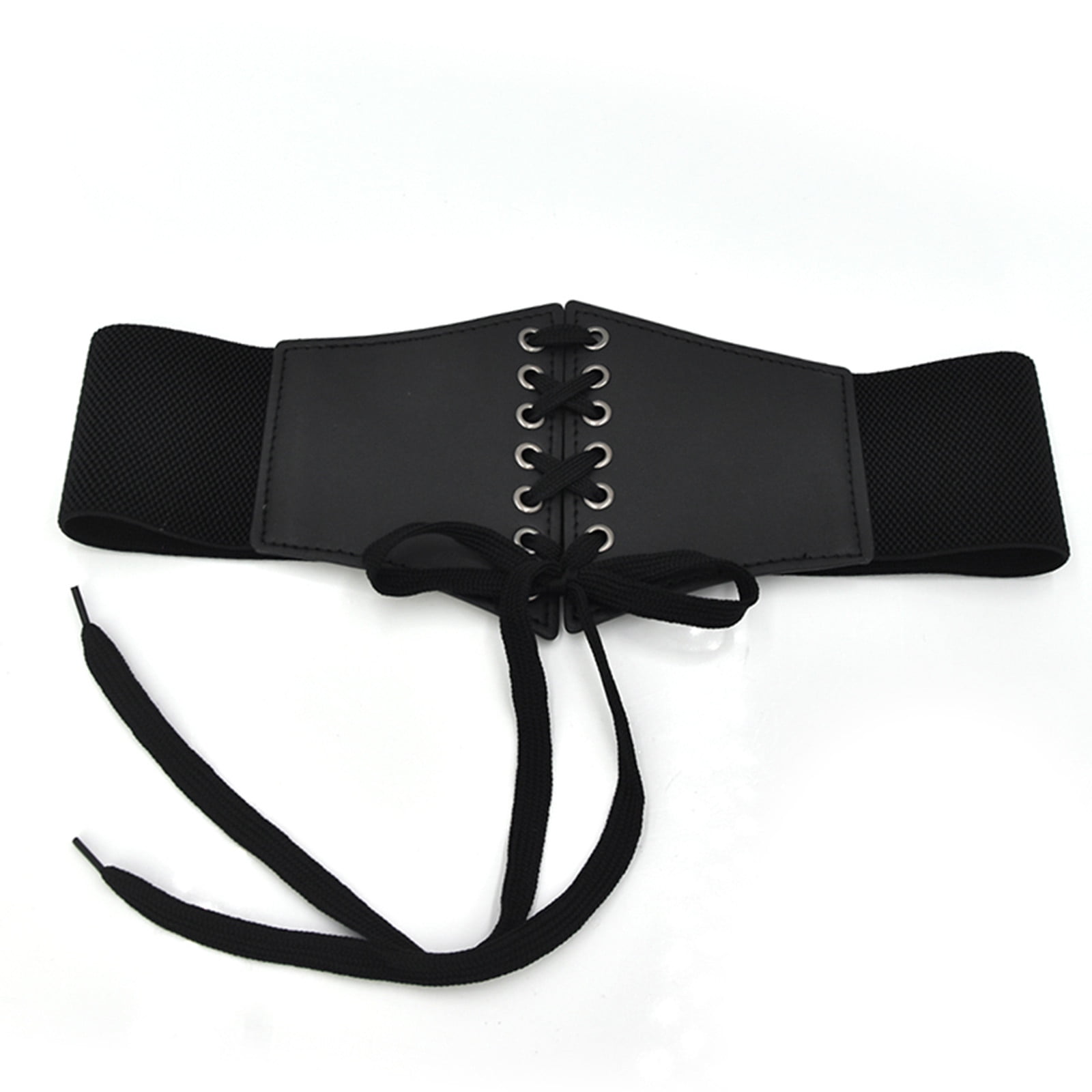 leather corset belt black