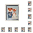 thumbnail image 1 of sweethay Paño de limpieza de cocina Cuencos cuadrados Toalla de Herramientas de cocina Paños de platos absorbentes reutilizables con patrones pareja de zorros 10piezas sweethay CBP484844, 1 of 5