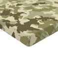 thumbnail image 2 of Ambesonne Retro Fitted Sheet, Camouflage Survival Theme, Queen Size, Pale Green Army Green, 2 of 3