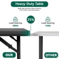 thumbnail image 2 of HOUSNIFLEX 4FT Folding Table, Adjustable Height 23–29in, Heavy Duty Portable Table, Waterproof HDPE, Fold-in-Half for Picnic & Indoor, Black, 2 of 9