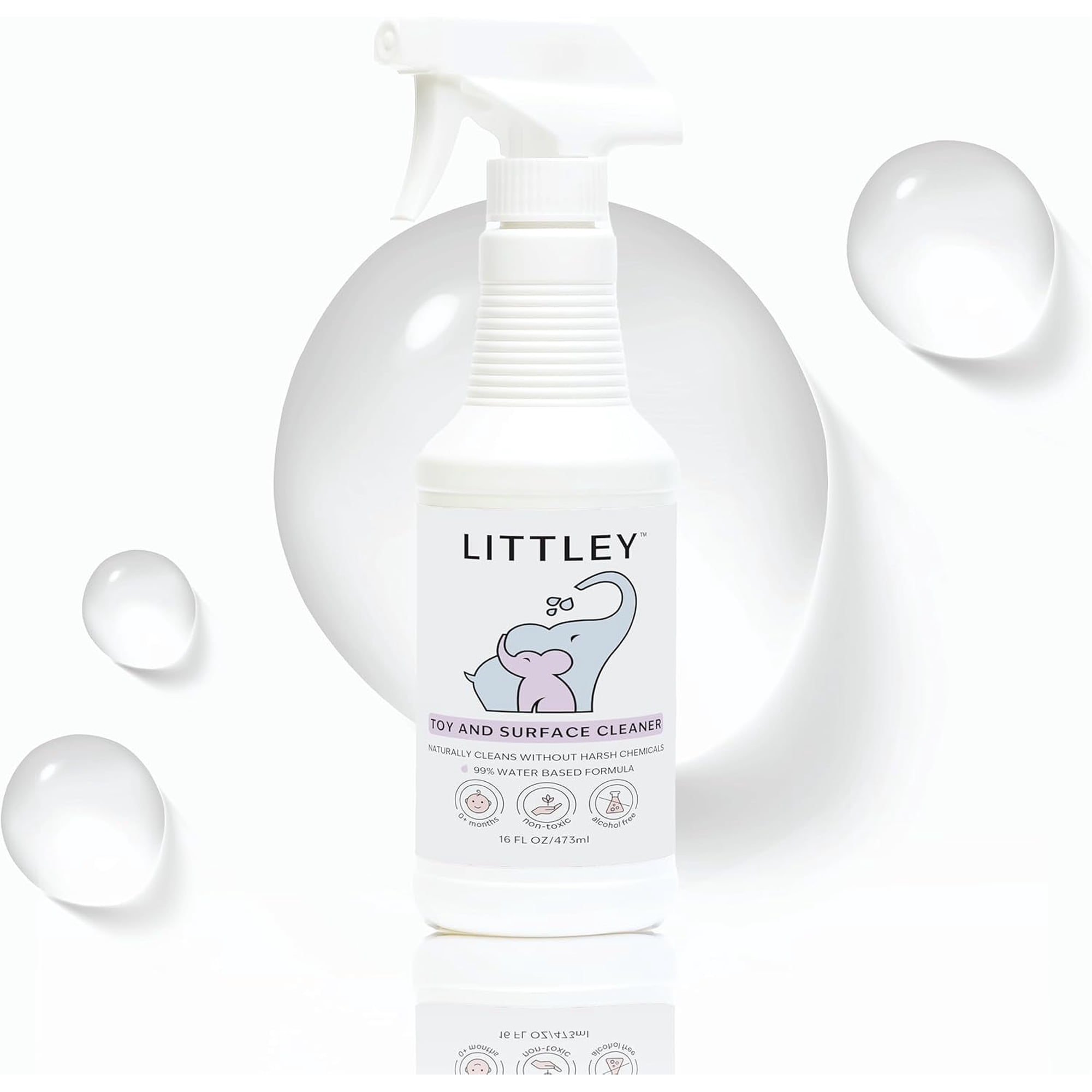 Littley Toy & High Chair Cleaner, Hypochlorous Acid, Non-Toxic, 16oz Spray