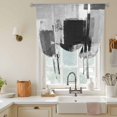 thumbnail image 2 of Tie Up Curtains for Windows Black Grey Paint Valance Adjustable Balloon Curtain Graffiti Abstract Art Tie Up Shades for Kitchen Living Room Bedroom Privacy Curtain Drape 34x45 Inch, 2 of 9