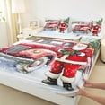 thumbnail image 3 of Manfei Cute Santa Claus Full Size Sheets,Merry Christmas Bed Sheets,Red Truck Sheet Sets For Girls Kids,Breathable Home Decor,4pcs, 3 of 7