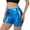 Blue, variant on Women's High Waisted Metallic Biker Shorts Stretch Shiny Party Club Pants