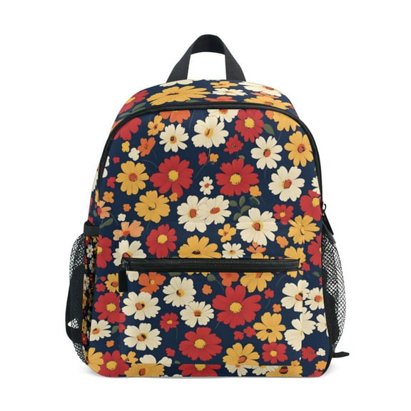 FORMRS School Backpack with Front Zippered Pocket 12" Student Travel Daypack, Red Floral