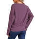 thumbnail image 3 of INSPIRE CHIC Long Sleeve Knit Tops para mujeres con hombros caídos, blusa suelta de pullover S color púrpura ciruela, 3 of 6