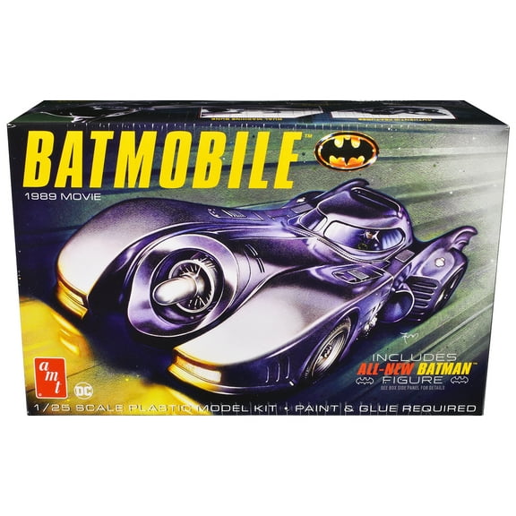 Skill 2 Batmobile with Seated Batman Figure "Batman" (1989) Movie 1/25 Plastic Model Kit by AMT