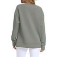 thumbnail image 6 of XPMWRP Women's Oversized Crewneck Solid Color Sweatshirt Side Slit Long Sleeve Casual Pullover Tops Winter Warm Soft Loose Clothes Gray XXL, 6 of 9