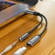 thumbnail image 5 of USB C A 3.5 Mm Adaptador Audio Y Cargador Jack Cable 2 en 1 Con PD 100W Carga Rápida para 16 15, 5 of 9