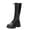 Black, variant on Fesfesfes Fuzzy Boots for Women Shoes Solid Color Bandage High Heel Casual Warm Winter Knee High Boots US:4.5(35)