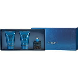 Versace Eros for Men 3 Pc Mini Gift Set, 0.17oz EDT Splash, 0.8oz