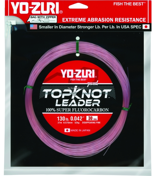 YoZuri TK LD 130LB DP 30YD Fishing Pink Fluorocarbon Leader Line