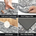 thumbnail image 4 of Kitchen Anti Fatigue Mat Set of 2 Non Skid Waterproof Kitchen Floor Mat Vintage Cushioned Comfort Standing Desk Office Mat Runner for Kitchen Sink Laundry, 17"x47"+17"x28", Brown, 4 of 6