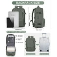 thumbnail image 6 of Large Backpack for Women Men, Carry On Backpack for Airplane,Laptop bag with Shoe Compartment, Flight Approved Personal Item Bag Waterproof Olive Green, 6 of 9