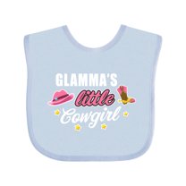 Inktastic Glamma's Little Cowgirl with Cowgirl Hat and Boots Girls Baby Bib
