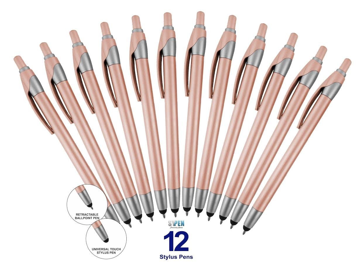 12 Pack Pink Stylus with Ball Point Pen for iPad Mini, iPad 2/3, New