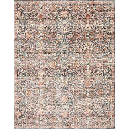 Loloi Saban SAB-03 Oriental Navy / Rust Area Rug 18" x 18" Sample