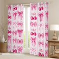 thumbnail image 2 of jejeloiu Pink Bowknot Curtains Pack of 2 (42x84 Each),Kawaii Cherry Curtains Blackout For Bow Girls, 2 of 6