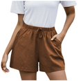 thumbnail image 2 of Pxiakgy Women Solid High Waist Cotton And Shorts Pants Casual Beach Shorts Womens Shorts Shorts for Women Size:S-3XL, 2 of 4