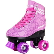 Skate Gear Retro Quad Roller Skates, Holiday Gift for Girls (Graphic Purple, Women's 9 / Men's 8)