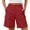 Red, variant on Qiopertar Women's Cargo Pants Elastic Waistband Casual Workwear Multi-pocket Shorts Solid Color Loose Fit Comfy Stretchy Five-inch Trousers, Navy XXL