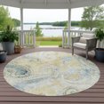 thumbnail image 6 of Addison Rugs Chantille Indoor/Outdoor Transitional Paisley Gold Machine Washable Round Rug, 8' x 8', 6 of 7