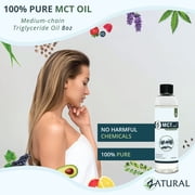 MCT Oil 8oz - 100% Pure Medium-Chain Triglycerides, Versatile for Cooking, Skincare & Wellness