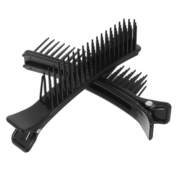 BESTYASH 2Pcs Portable Black Hair Cutting Clips with Comb Salon Sectioning Hairdressing Tools