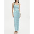 thumbnail image 3 of Biezeib Women’s 2 Piece Knit Outfits Sleeveless Striped Print Cami Tops + Long Skirt Set Beachwear, 3 of 6