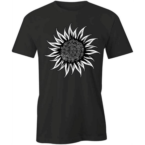 Sunflower T-Shirt | Pretty Flower Black Tee Gift